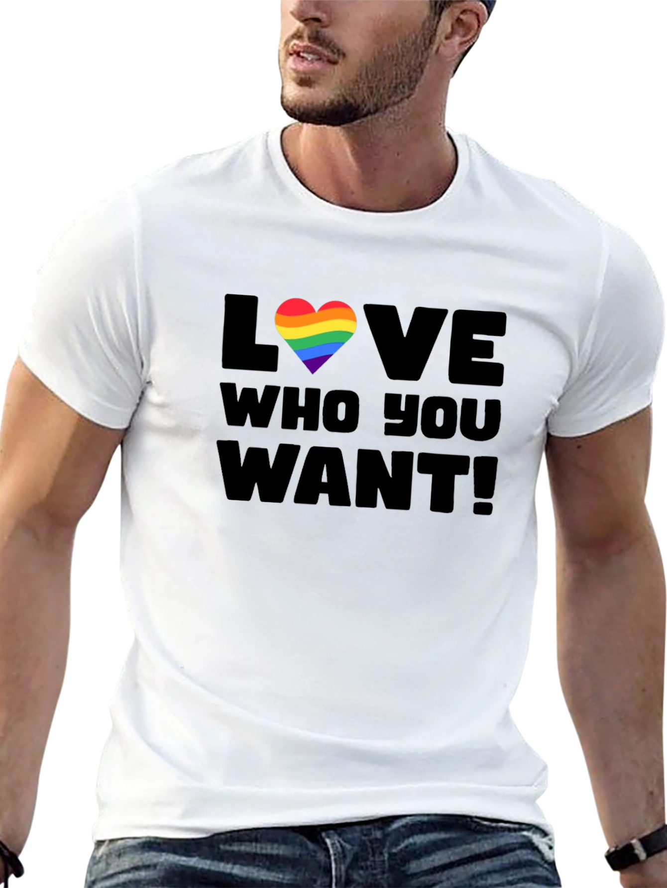 Love Who You Want Rainbow Heart T-Shirt