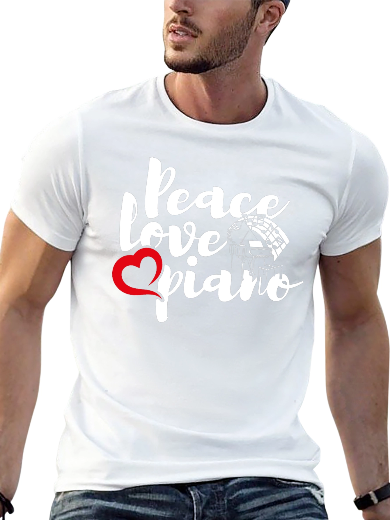 Peace Love Piano Graphic Tee