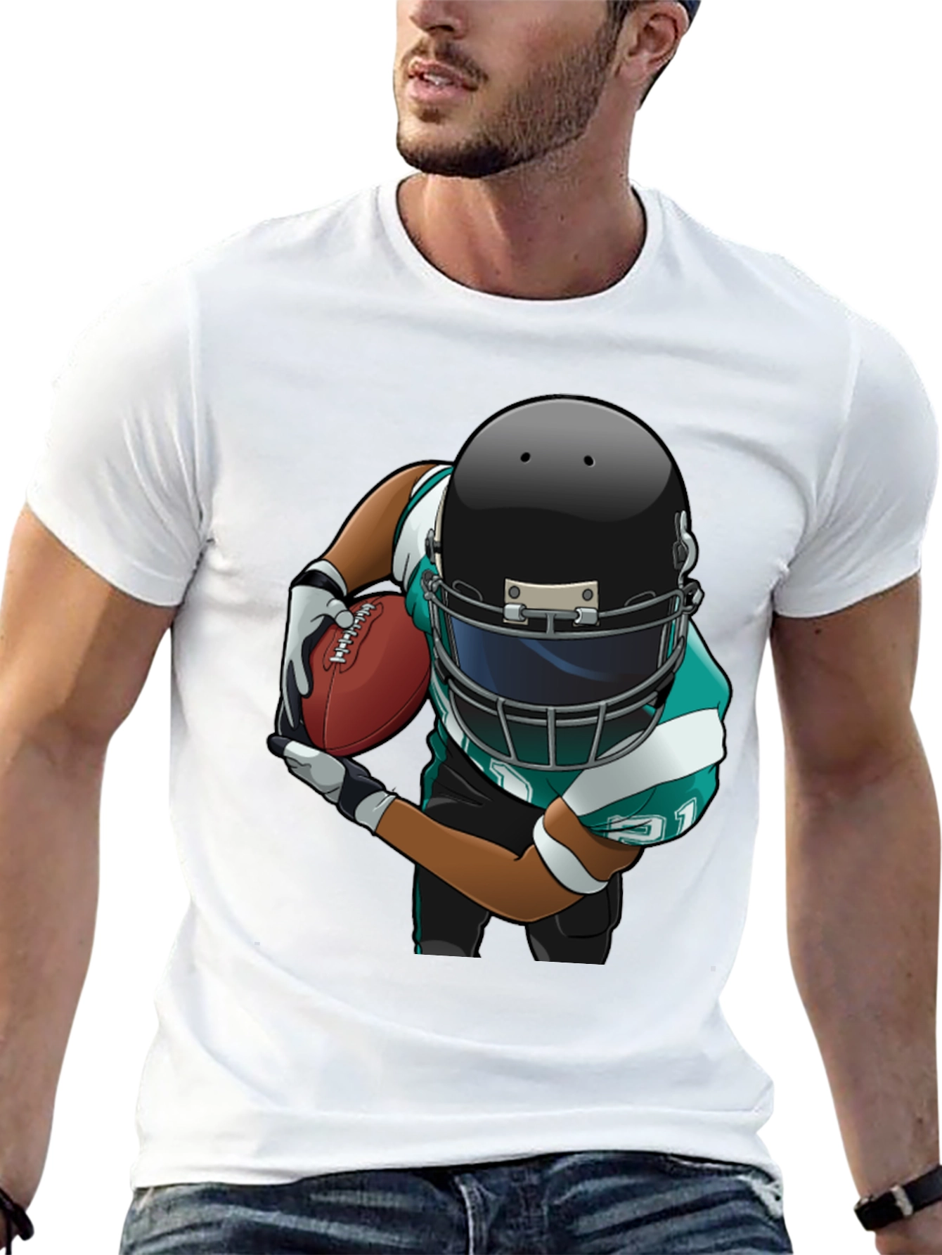 Football Player Graphic T-Shirt