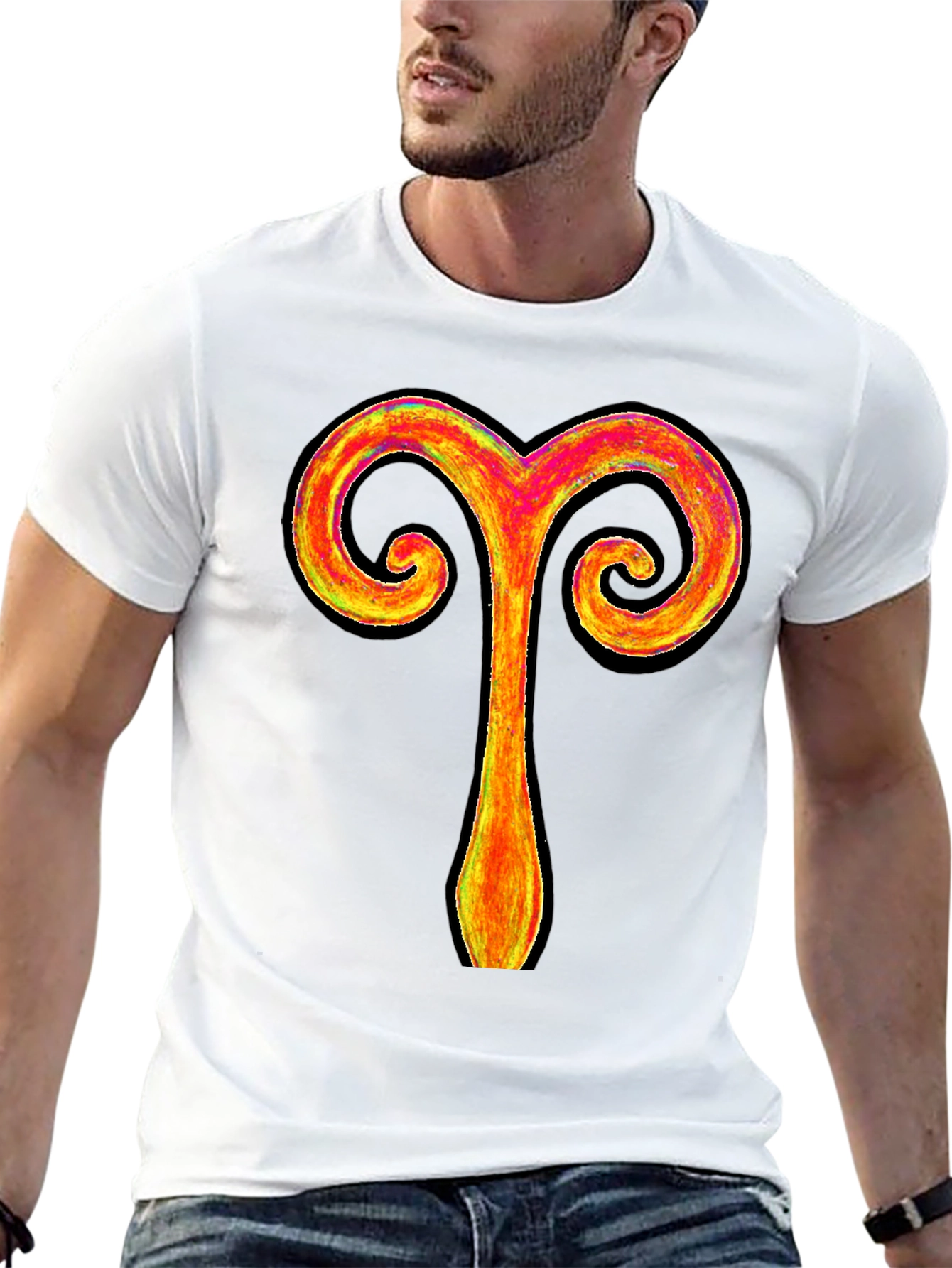 Aries Zodiac Symbol Black T-Shirt