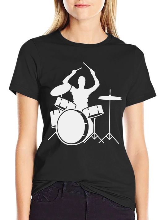 Drummer Silhouette T-Shirt - Musician Tee