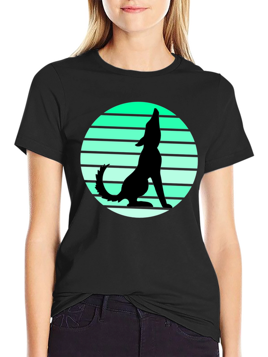 Wolf Silhouette Graphic Tee - Black T-Shirt