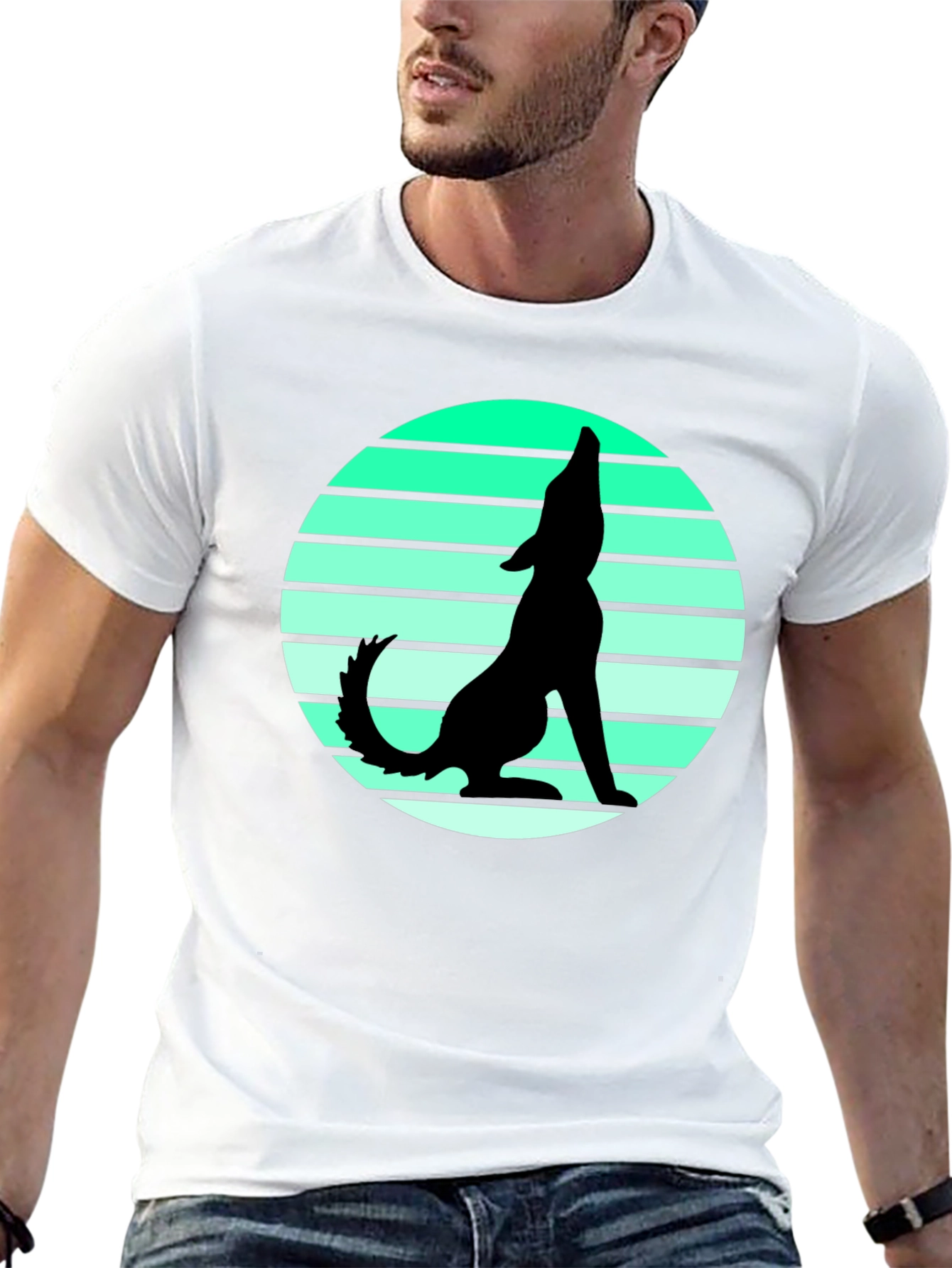Wolf Silhouette Graphic Tee - Black T-Shirt