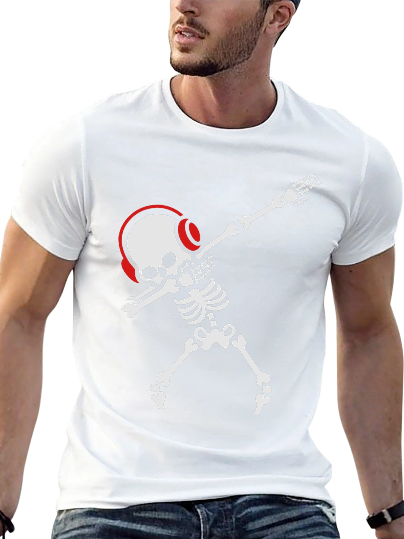 Dabbing Skeleton T-Shirt - Black Graphic Tee