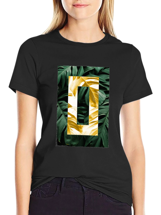 Botanical Print Mens Black T-Shirt