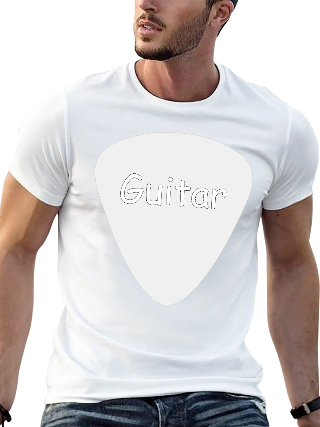 Guitar Pick Tee - Black Cotton Guitarist T-Shirt