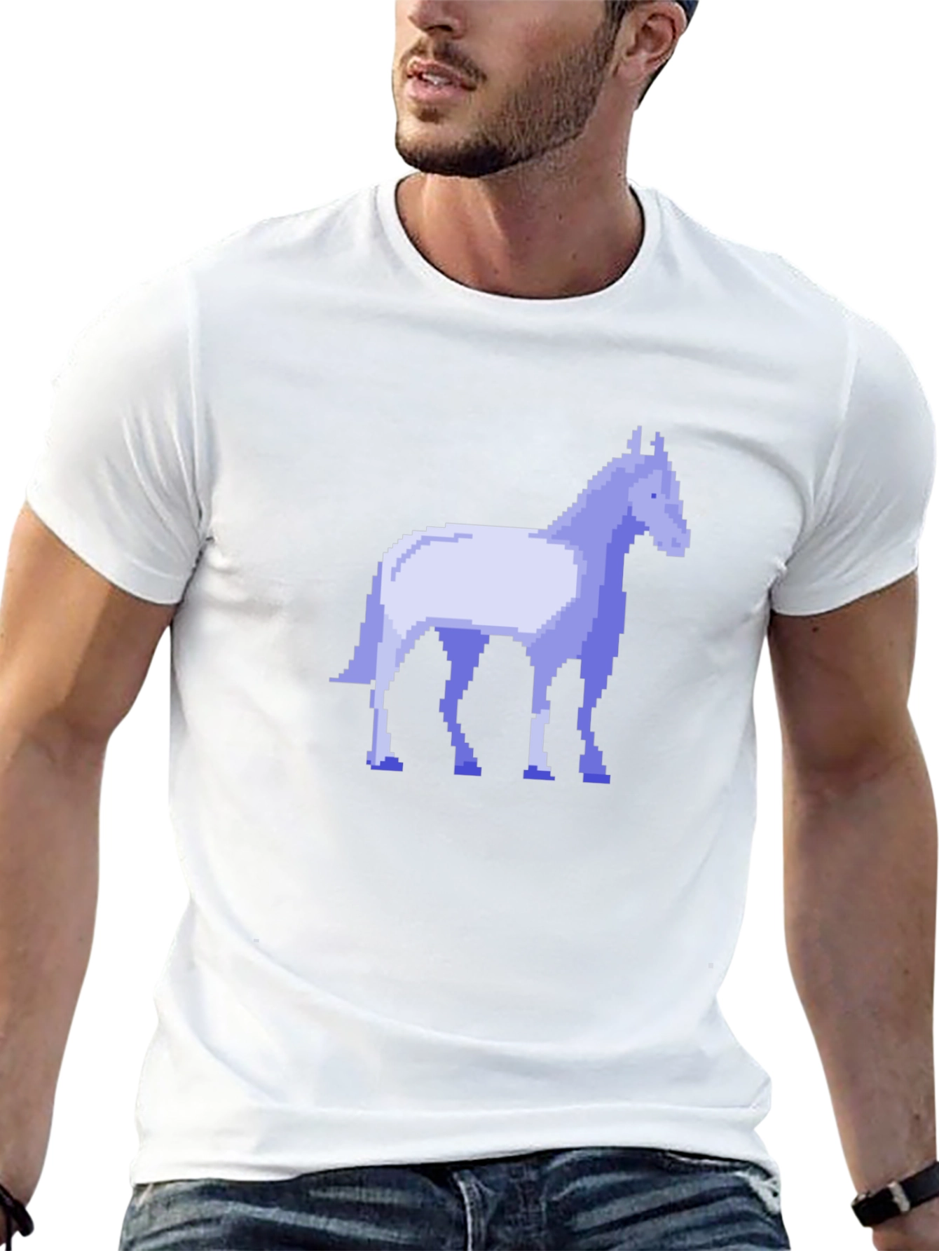Pixel Horse Black T-Shirt - Retro Gaming Style