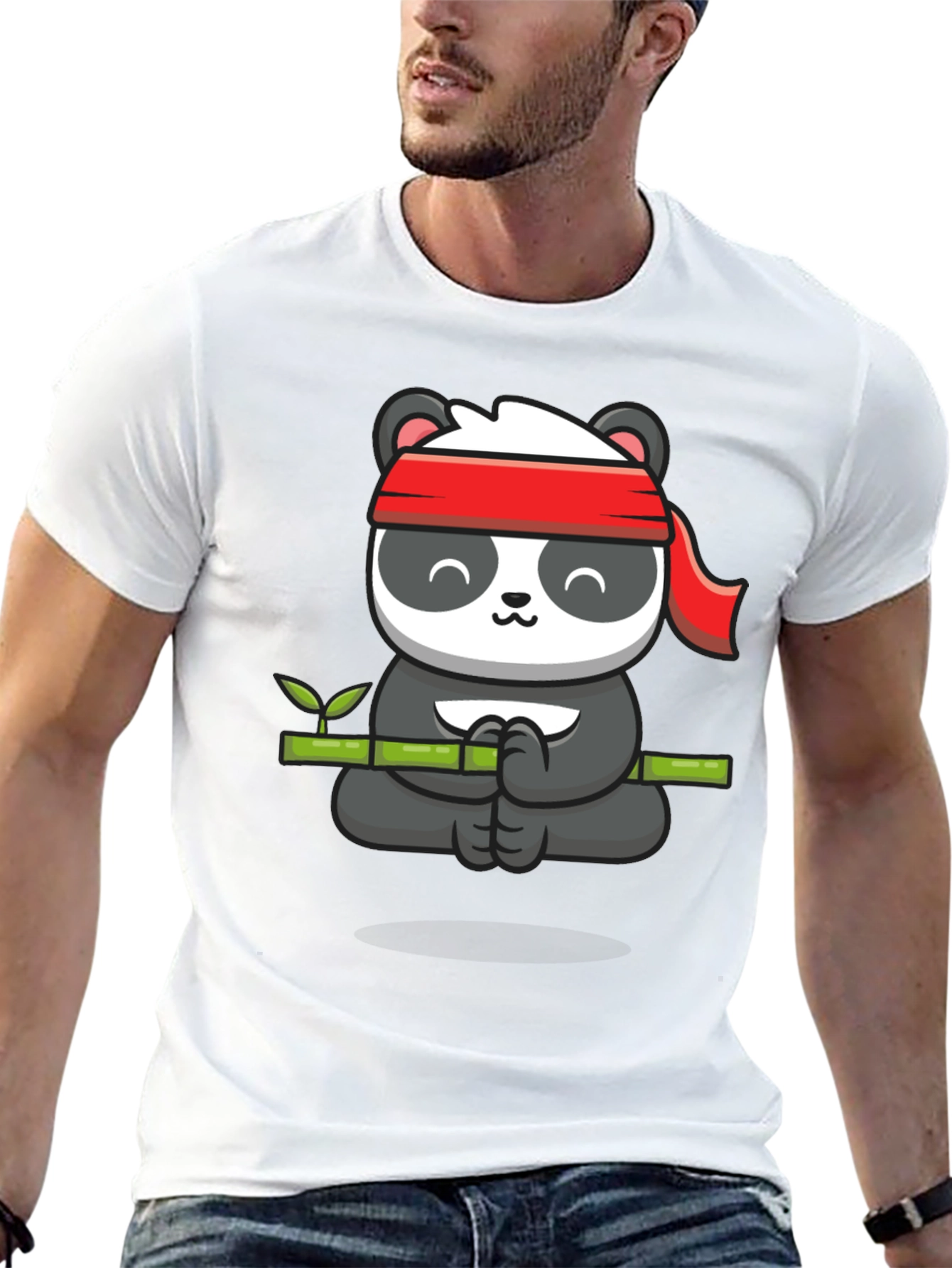 Zen Panda T-Shirt - Meditating Panda on Bamboo