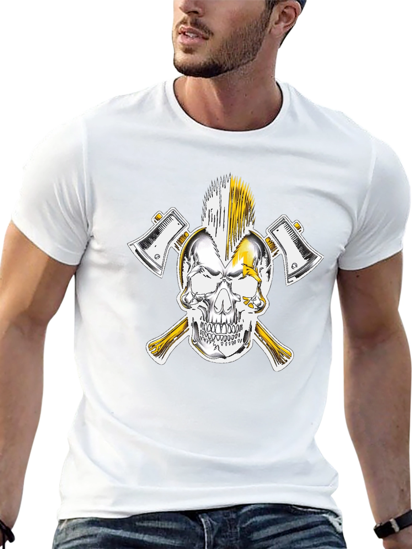 Skull & Axes Graphic Tee - Black