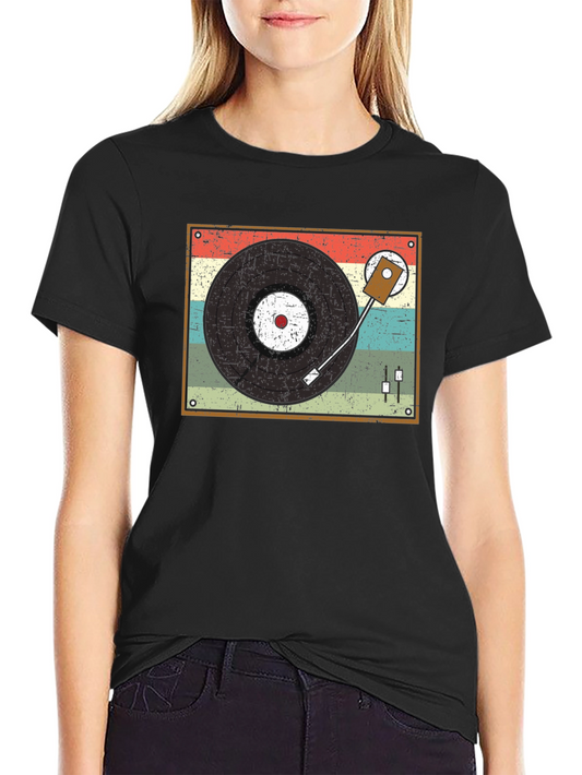 Retro Turntable T-Shirt - Vintage Vinyl Record Player Tee
