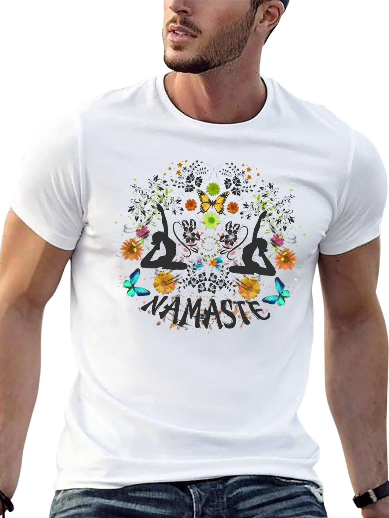 Namaste Yoga Graphic Black T-Shirt