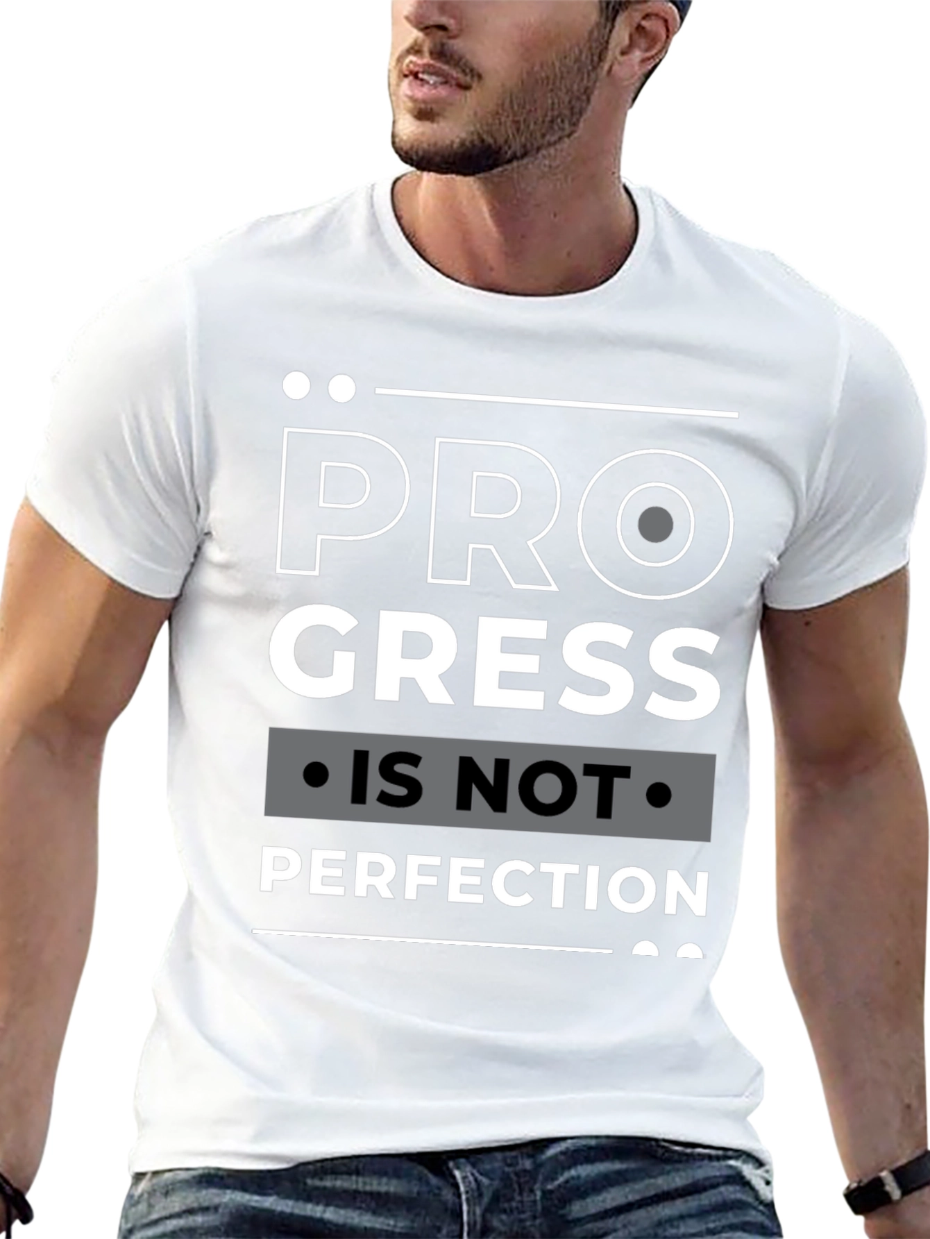 Progress Over Perfection Black Graphic Tee