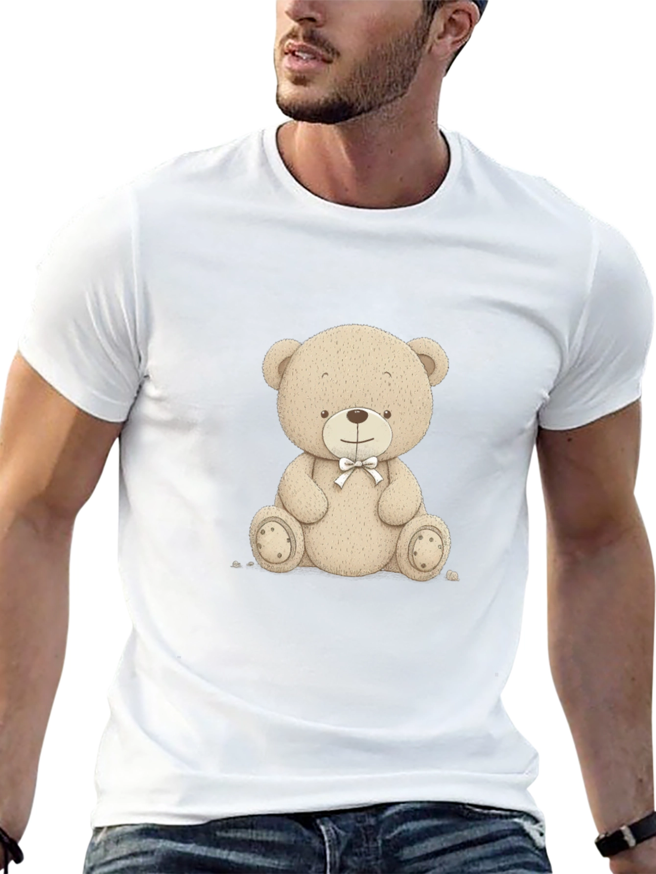 Teddy Bear Graphic T-Shirt - Black