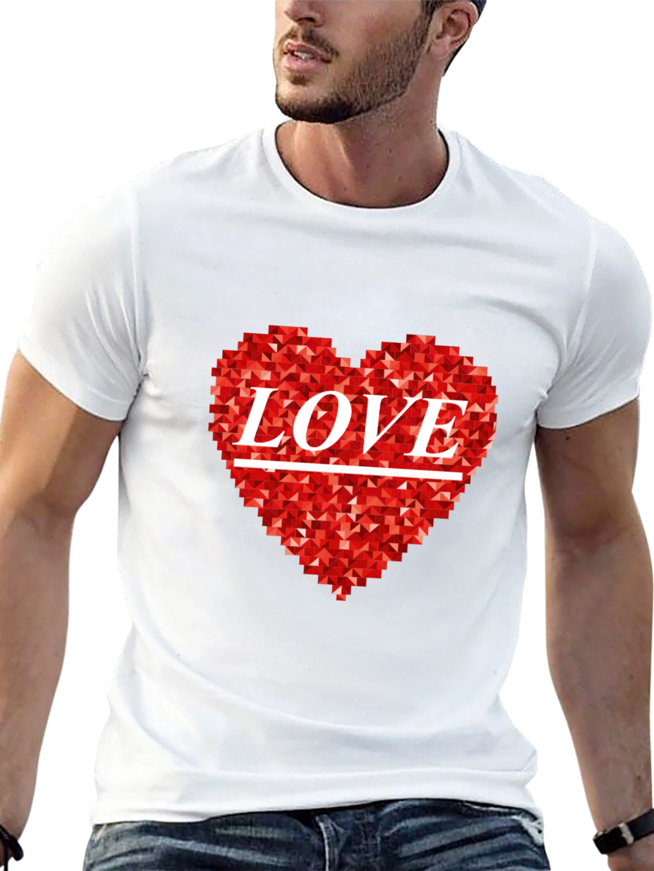 Love Heart Graphic Black T-Shirt