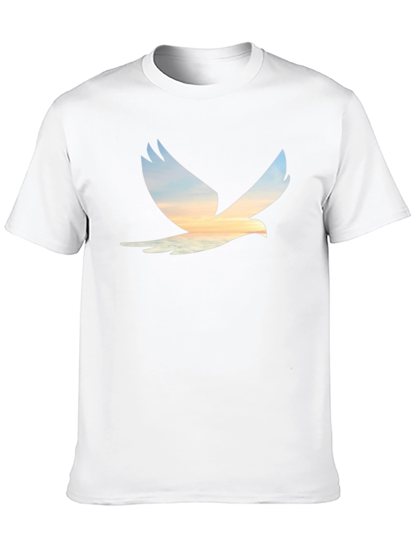 Sunset Bird Graphic Tee - Black Cotton T-Shirt