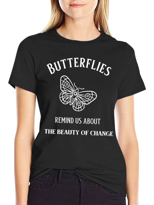 Butterflies Beauty of Change Black T-Shirt