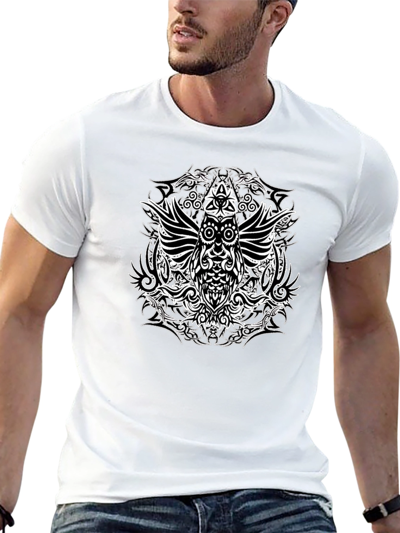 Mystic Owl Graphic Black T-Shirt
