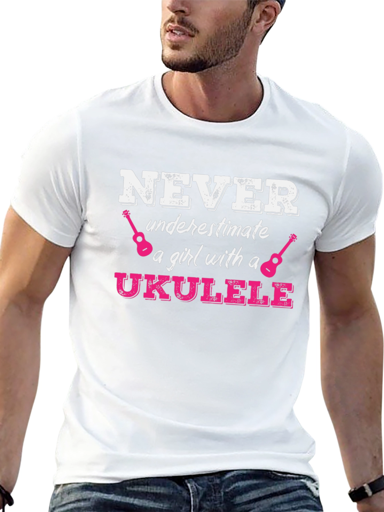 Never Underestimate a Girl with a Ukulele T-Shirt