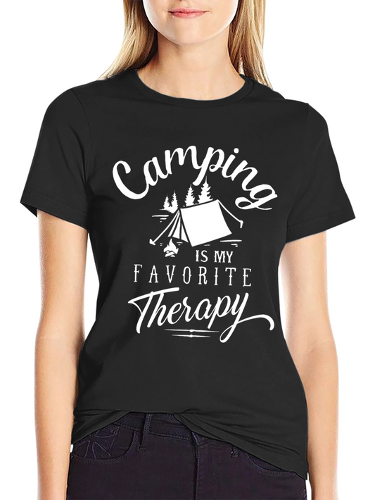 Camping is My Therapy T-Shirt - Black