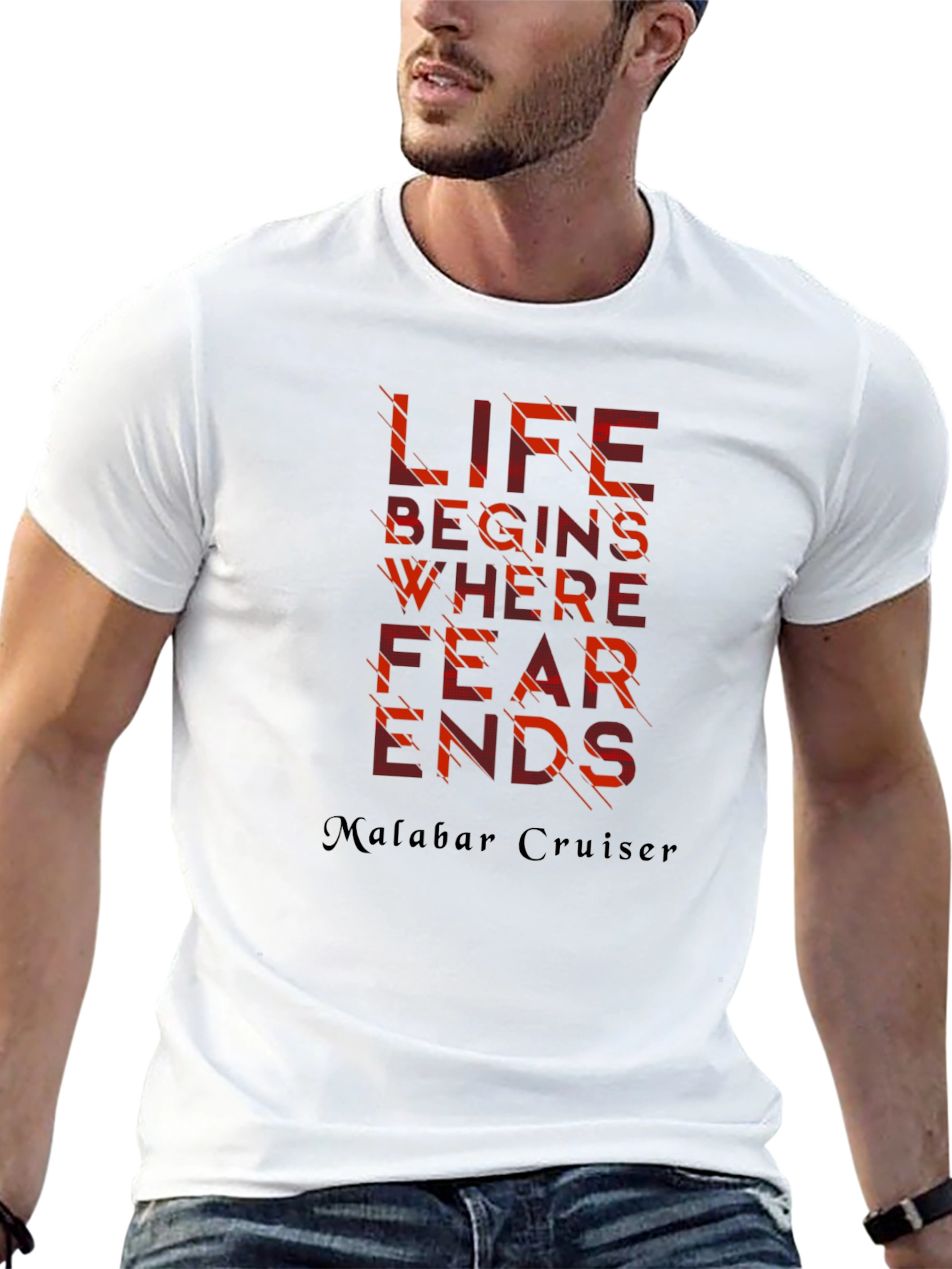 Inspirational Graphic Tee: Life Begins Where Fear Ends