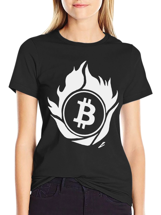 Bitcoin Flame Graphic T-Shirt - Crypto Enthusiast Tee
