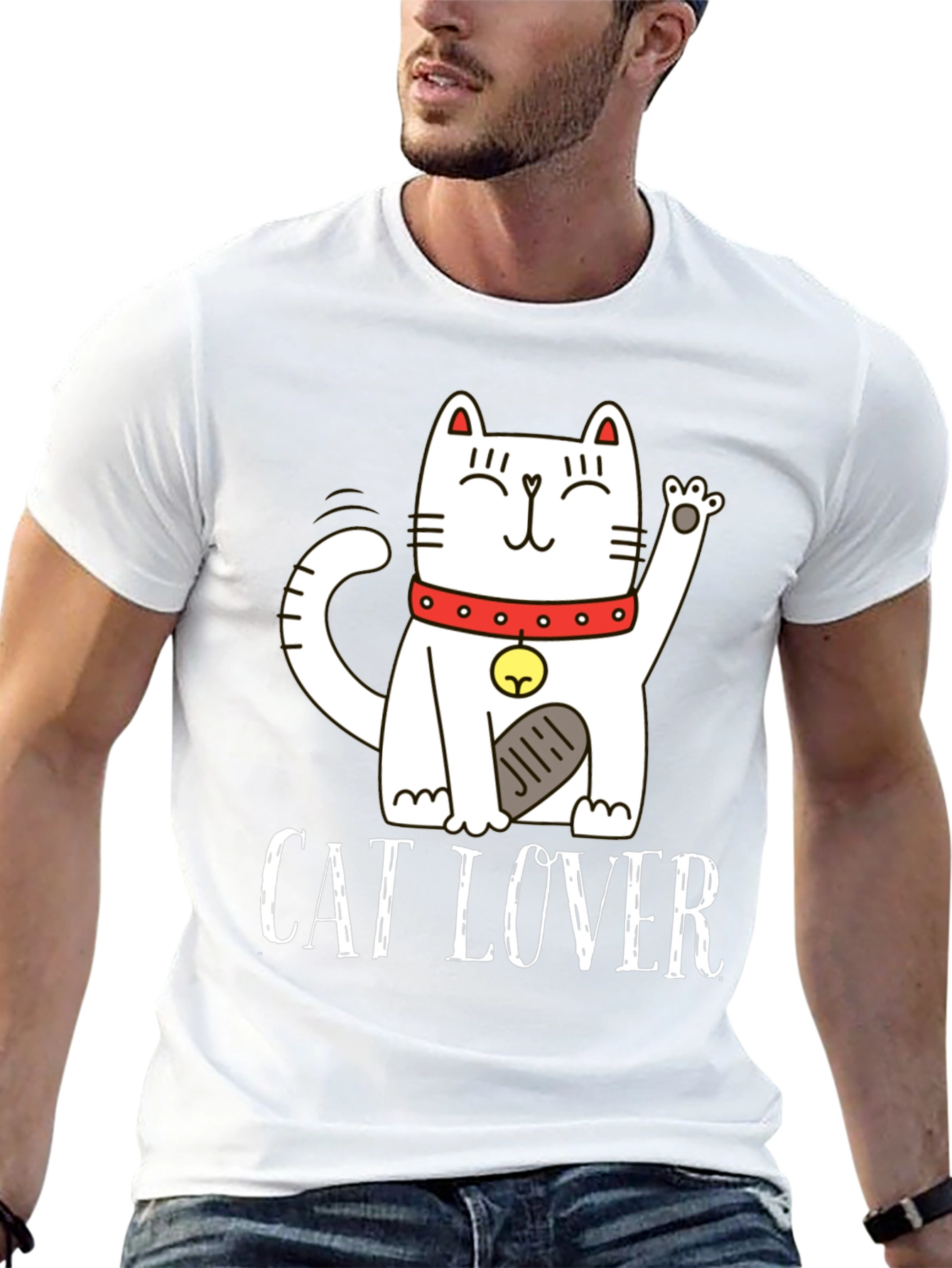 Cat Lover Graphic Tee - Black