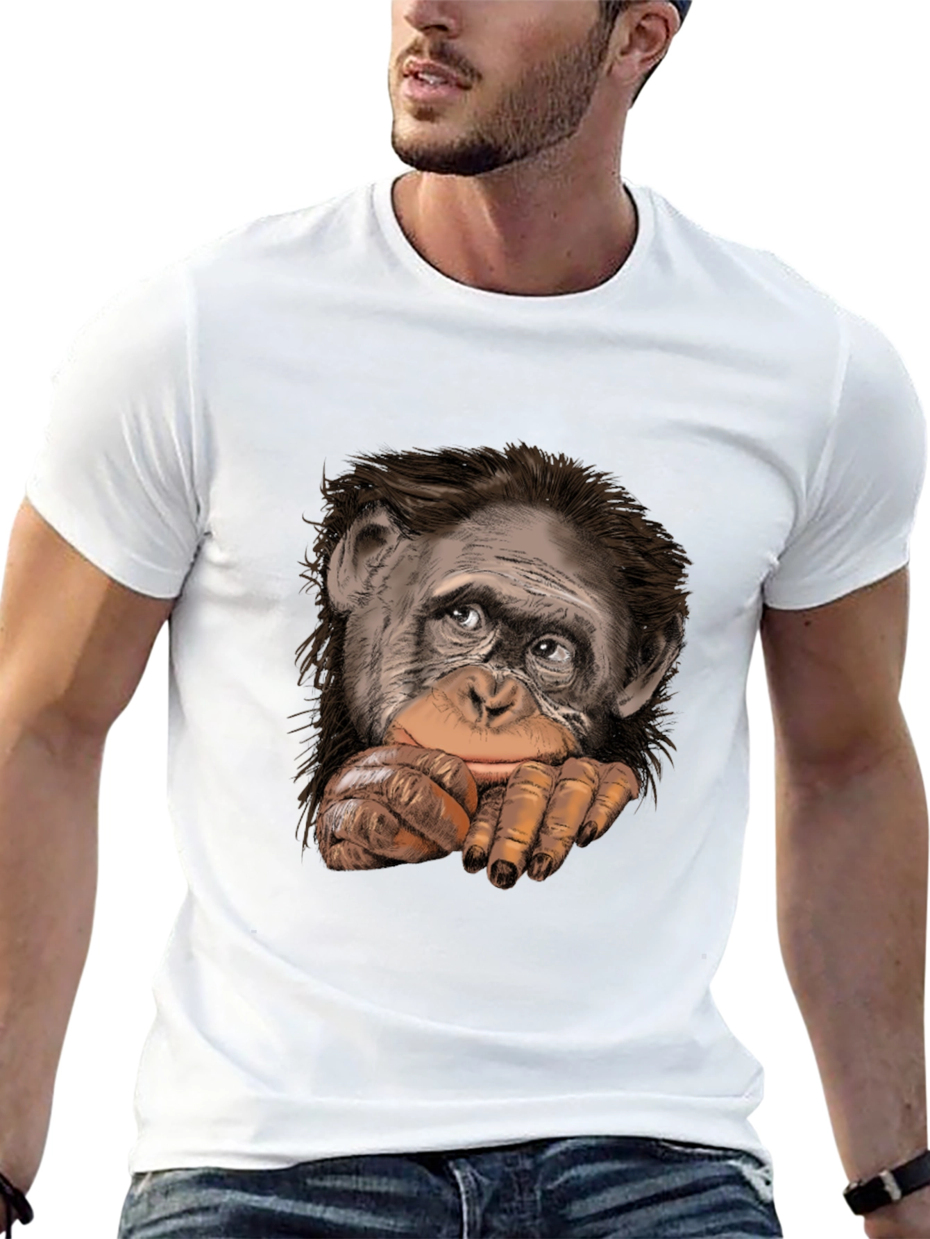 Chimpanzee Graphic Black T-Shirt - Casual Style