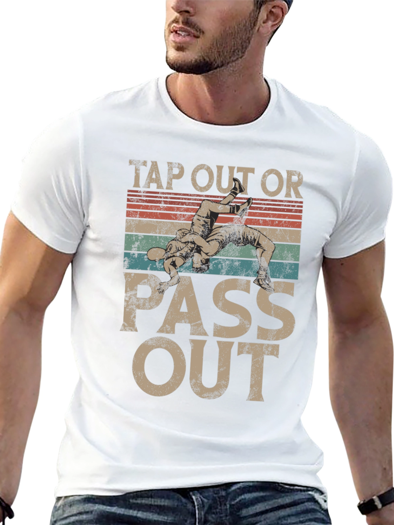 Tap Out Or Pass Out Wrestling Graphic Tee