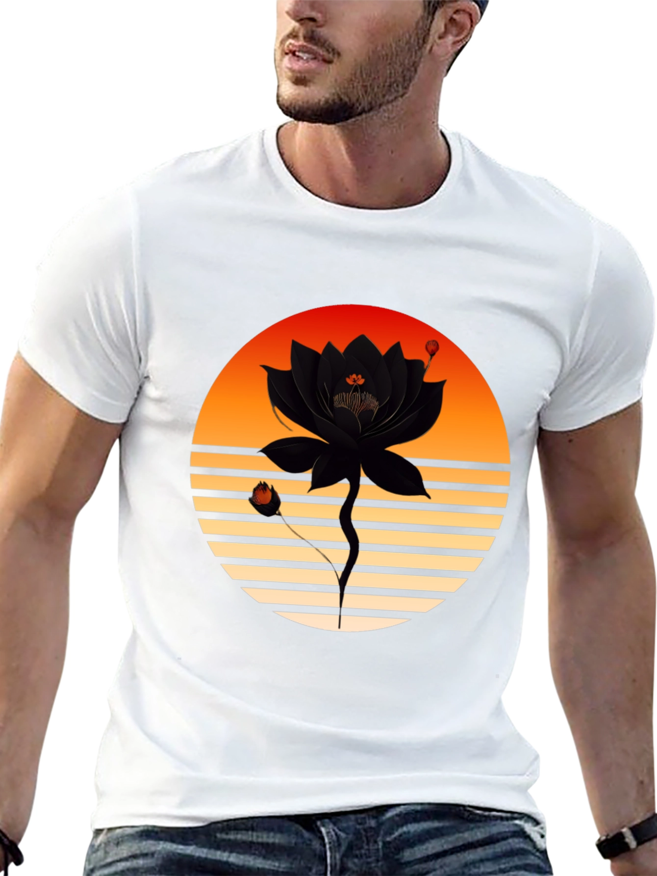 Sunset Lotus Graphic Tee