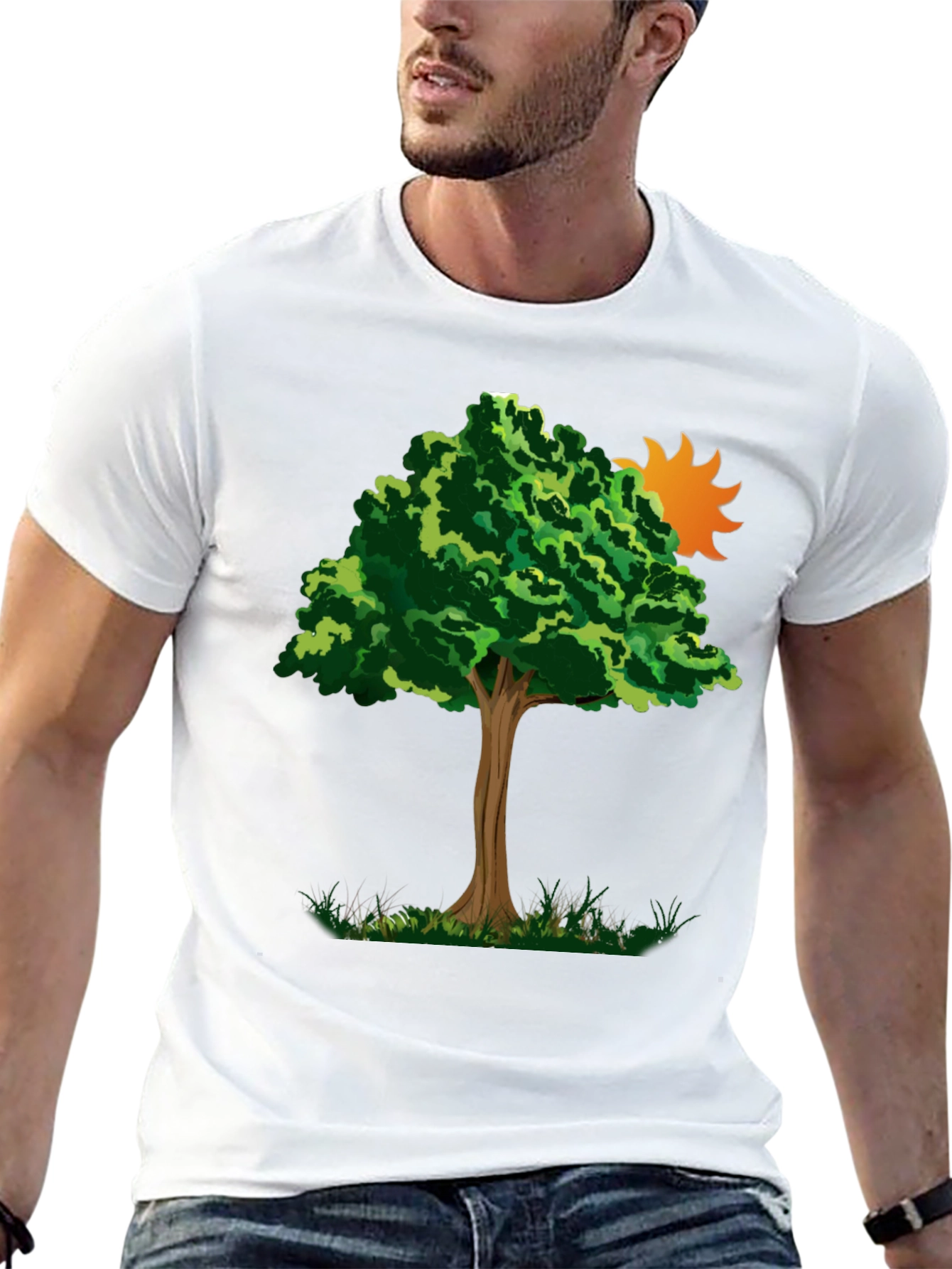 Nature Tree Graphic Tee - Black Cotton Blend