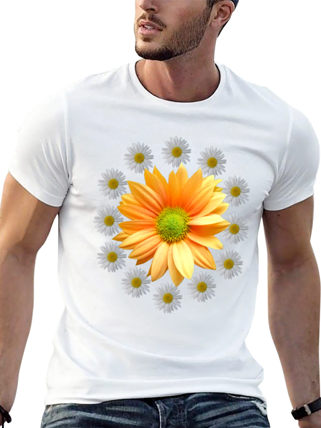 Floral Graphic Tee - Sunflower and Daisies