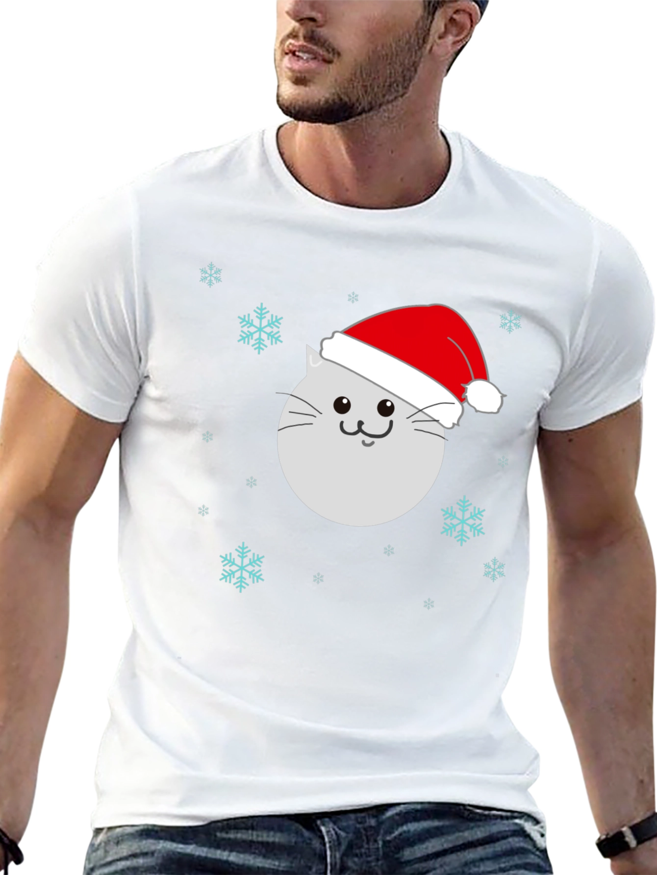 Festive Cat Christmas T-Shirt