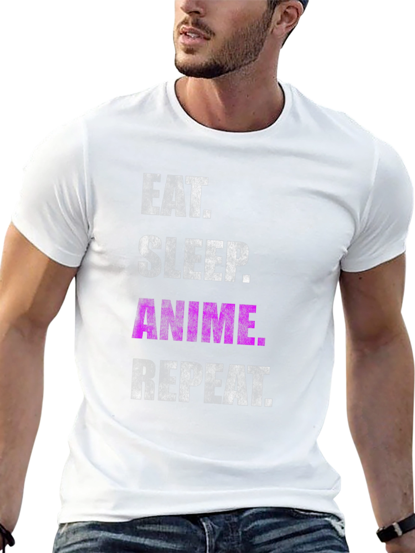 Eat Sleep Anime Repeat Black T-Shirt