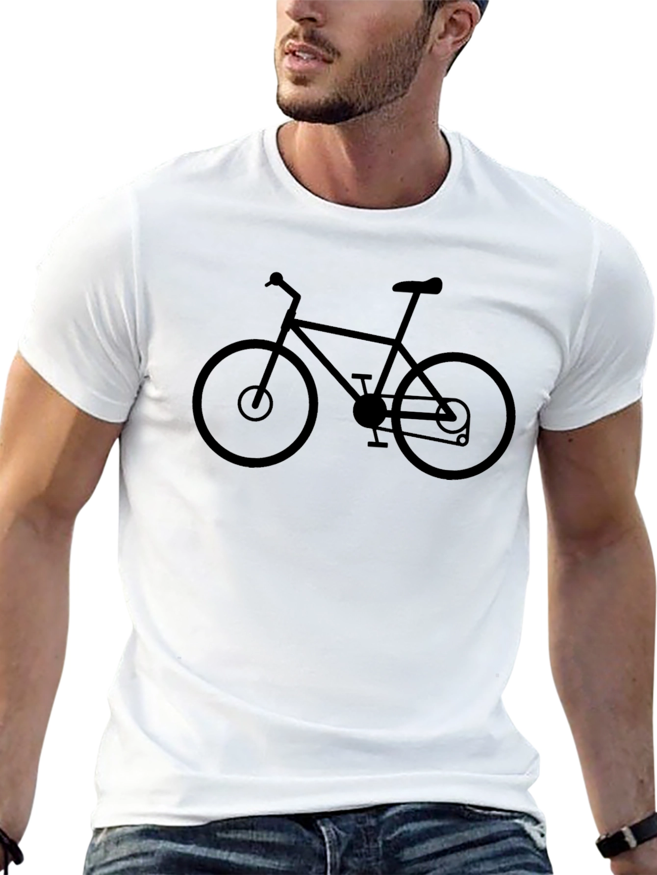 Mens Black Bicycle Graphic T-Shirt