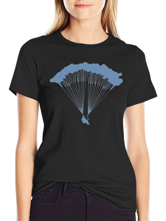 Skydiving Graphic Tee - Black Cotton T-Shirt