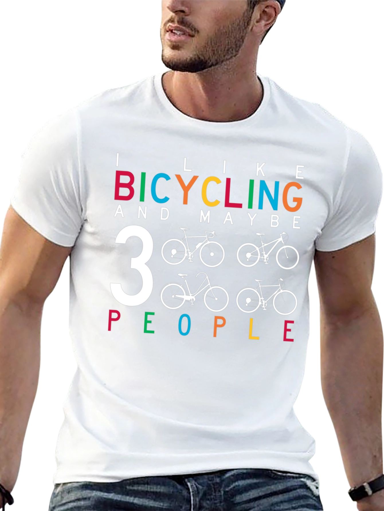I Like Bicycling and Maybe 3 People Graphic Tee