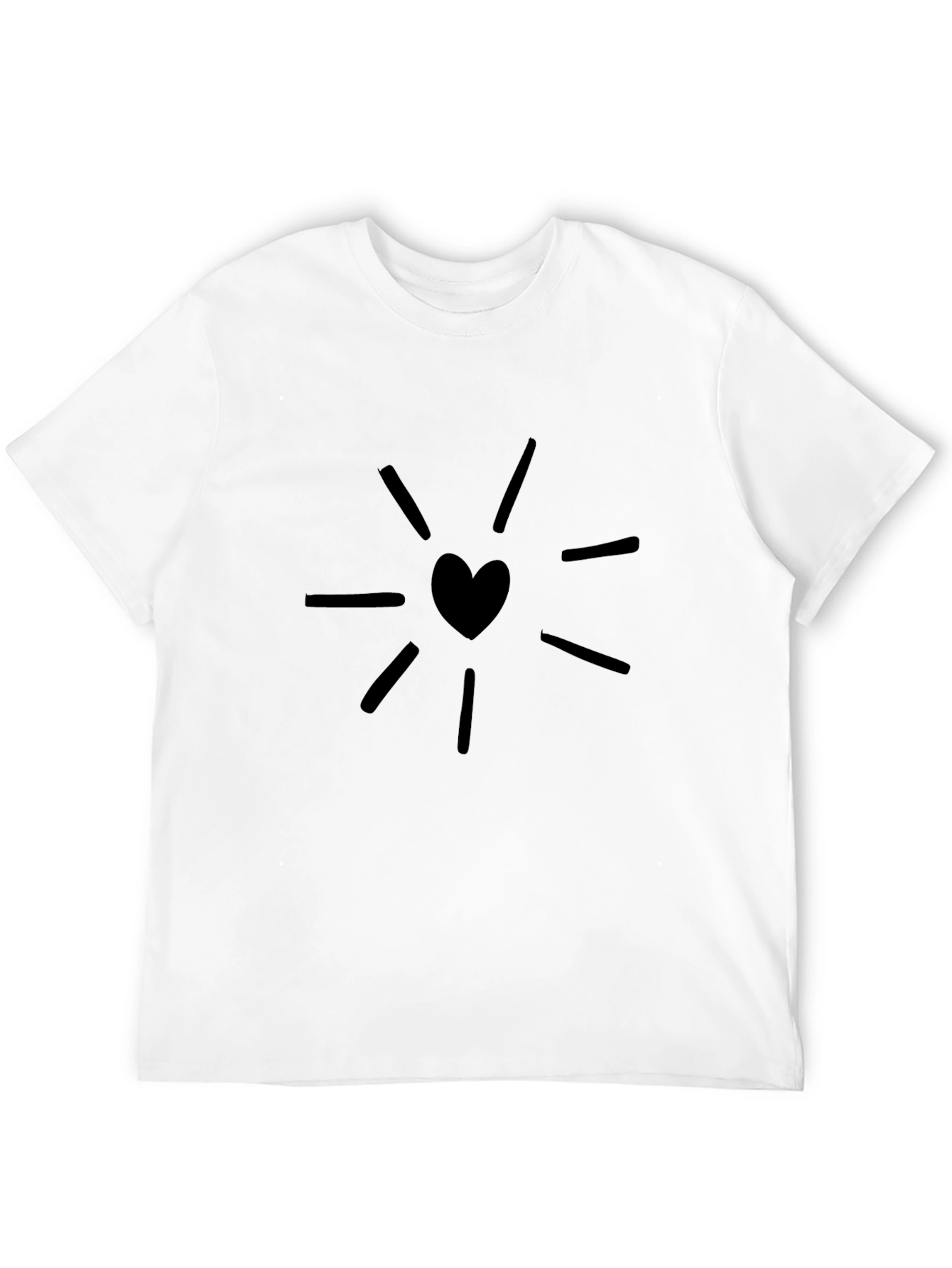 Heart Burst Graphic Tee - Black Cotton T-Shirt