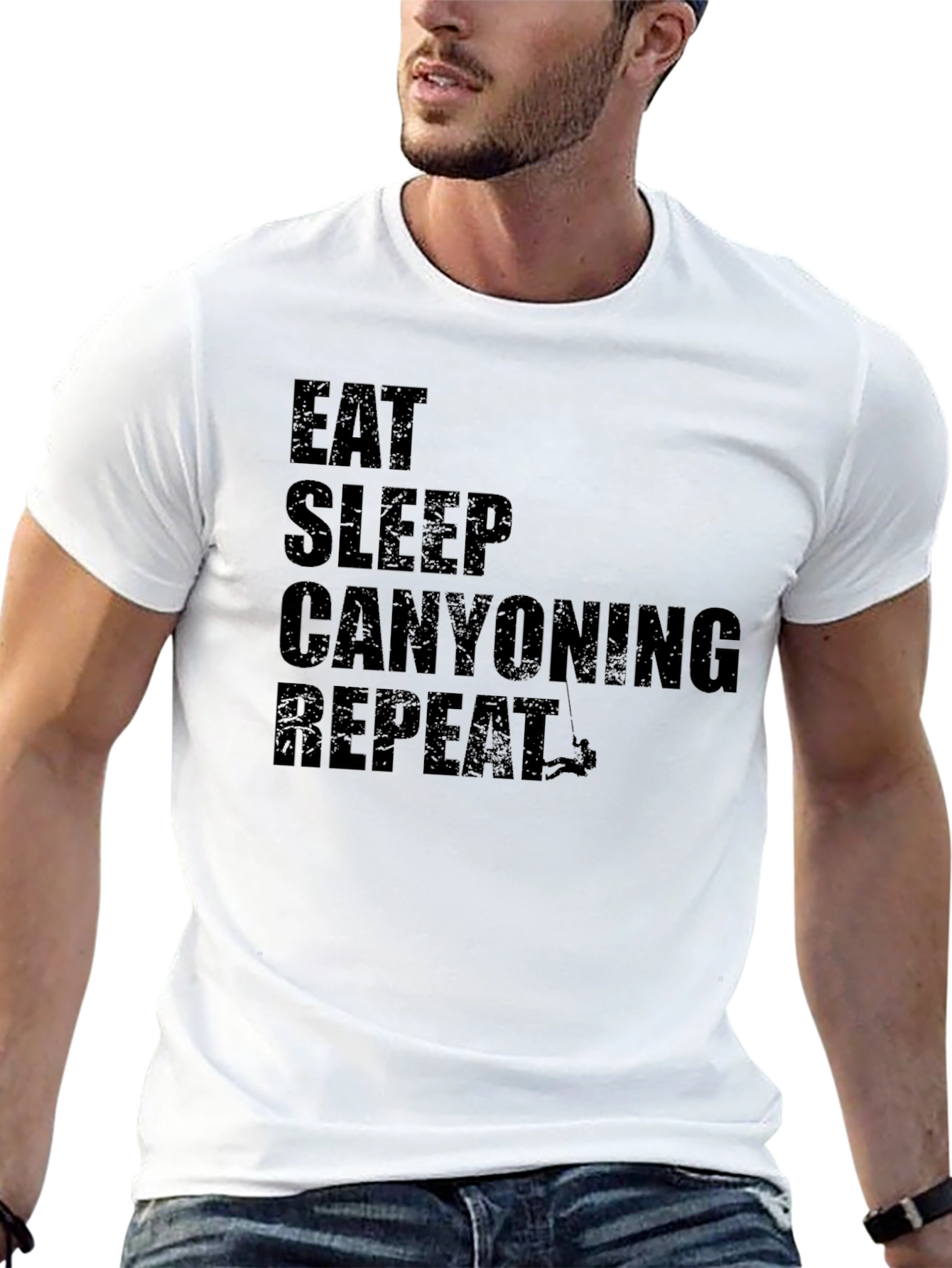 Eat Sleep Canyoning Repeat Black T-Shirt