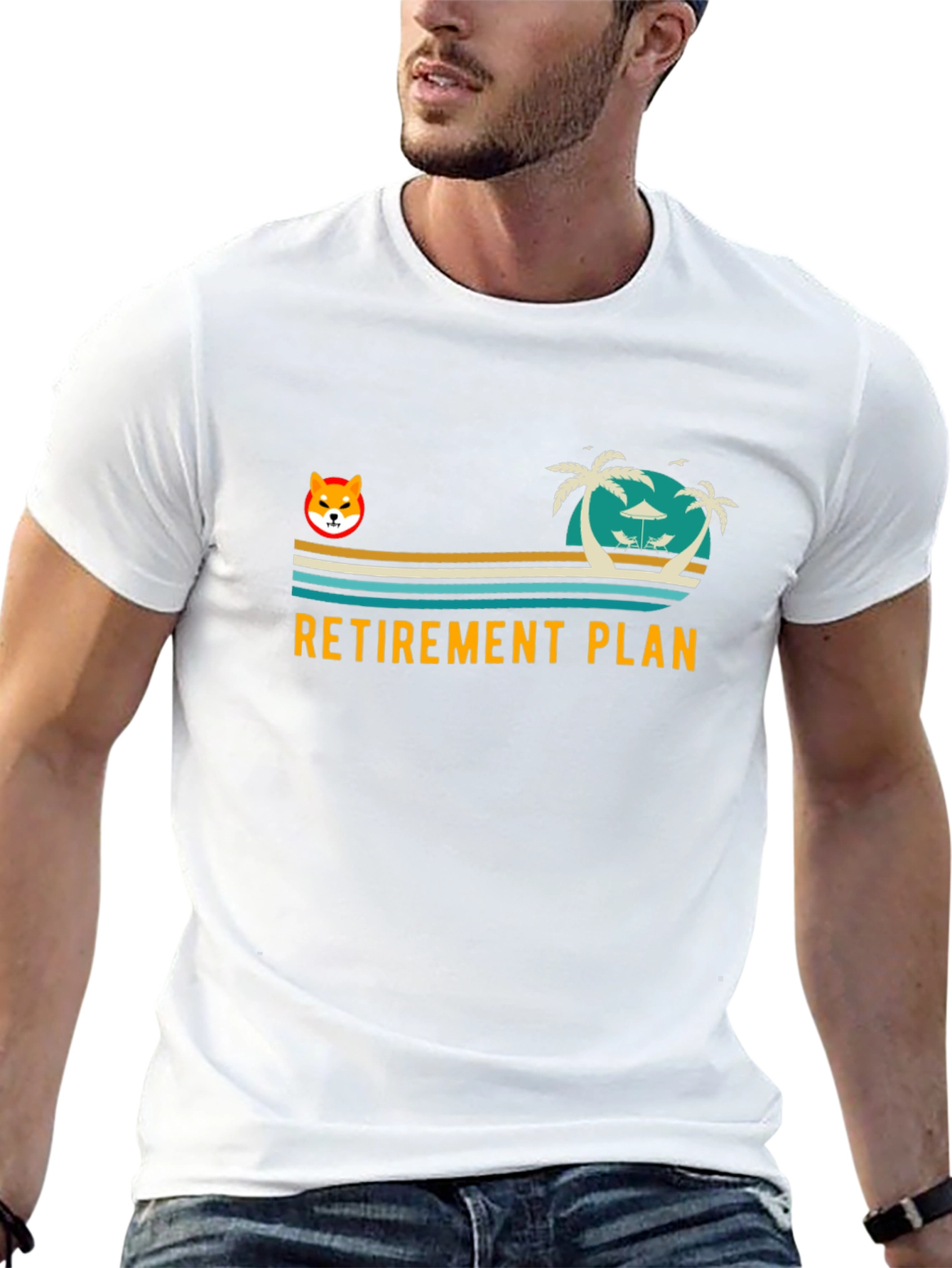 Retirement Plan Shiba Dog Beach T-Shirt
