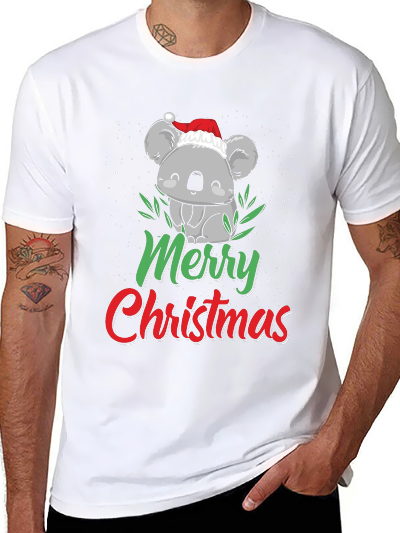 Cute Koala Merry Christmas T-Shirt - Holiday Apparel