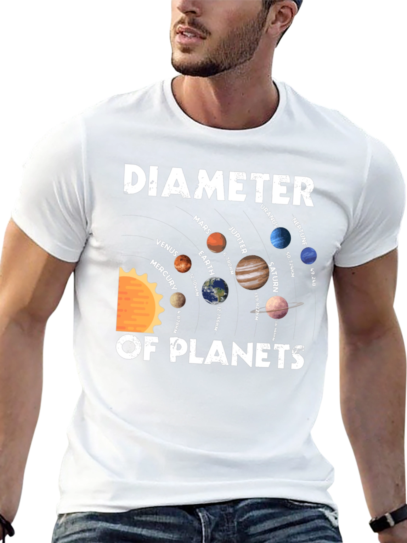 Planetary Diameter Graphic T-Shirt - Science Tee