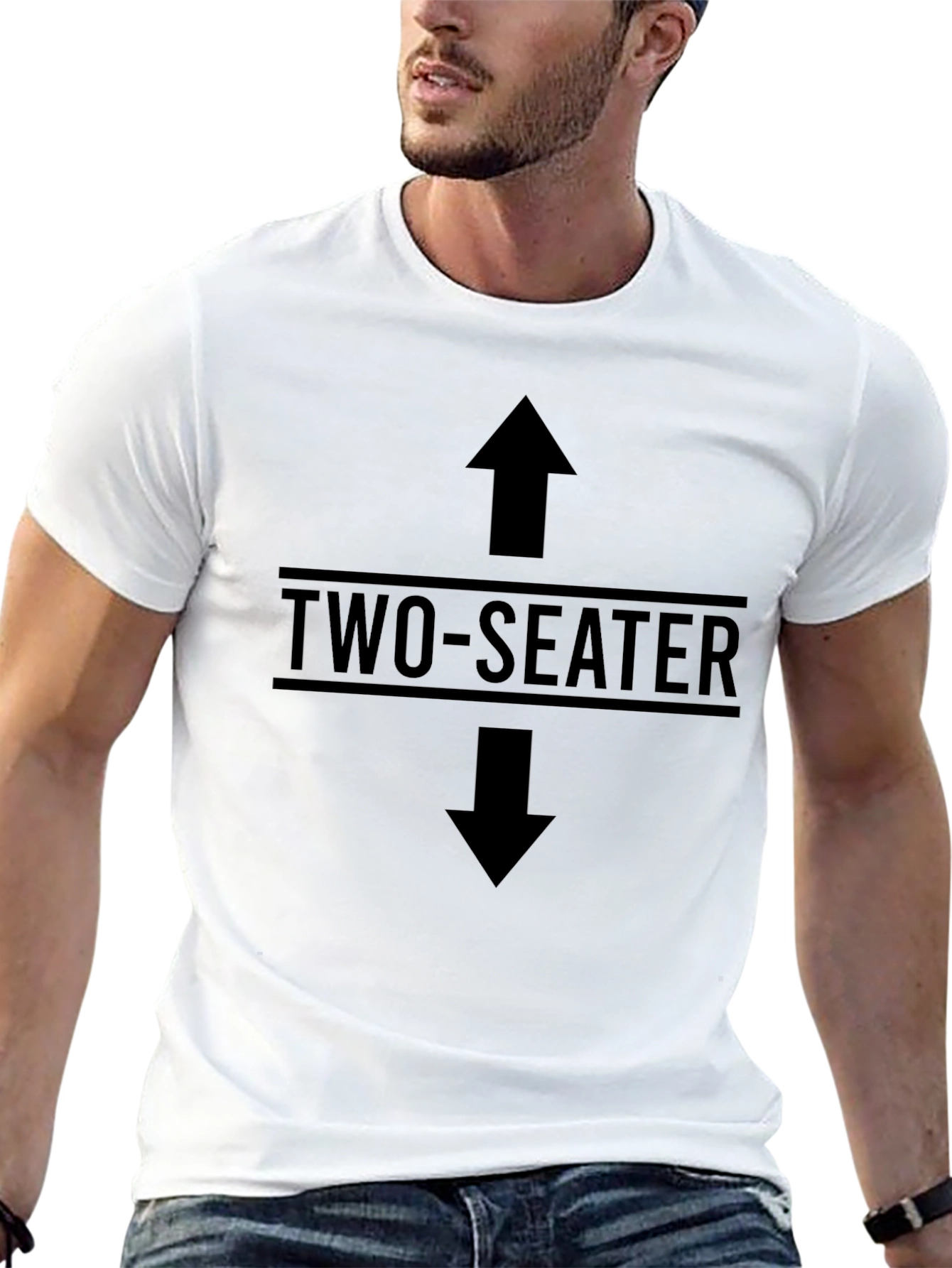 Two-Seater Graphic T-Shirt - Directional Arrows Design