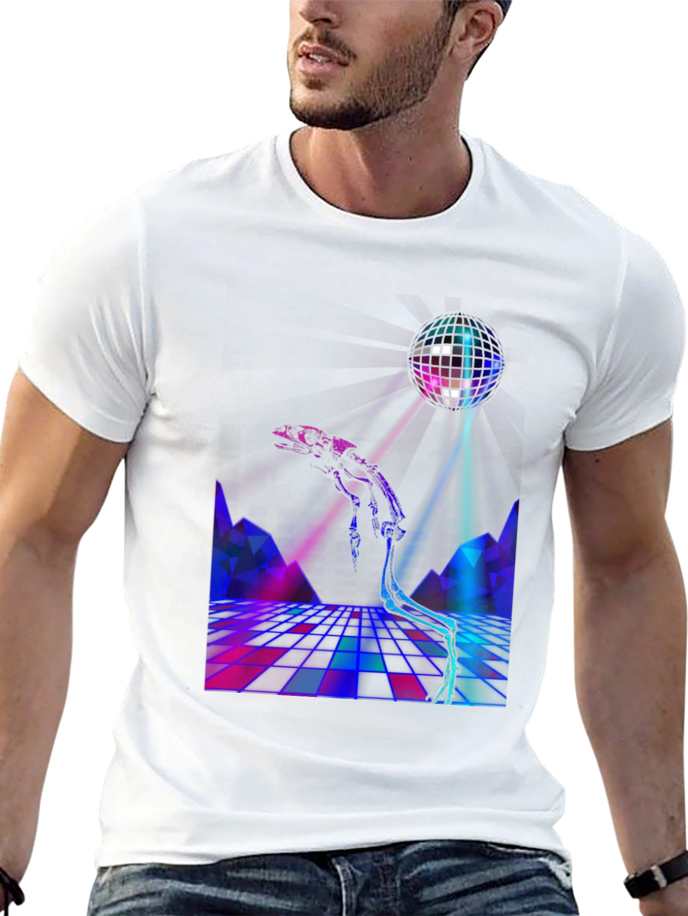 Retro Disco Skeleton T-Shirt - Cool Party Tee