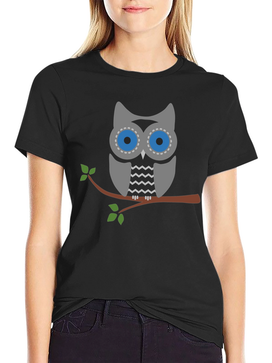 Owl Graphic Print T-Shirt - Stylish Casual Tee