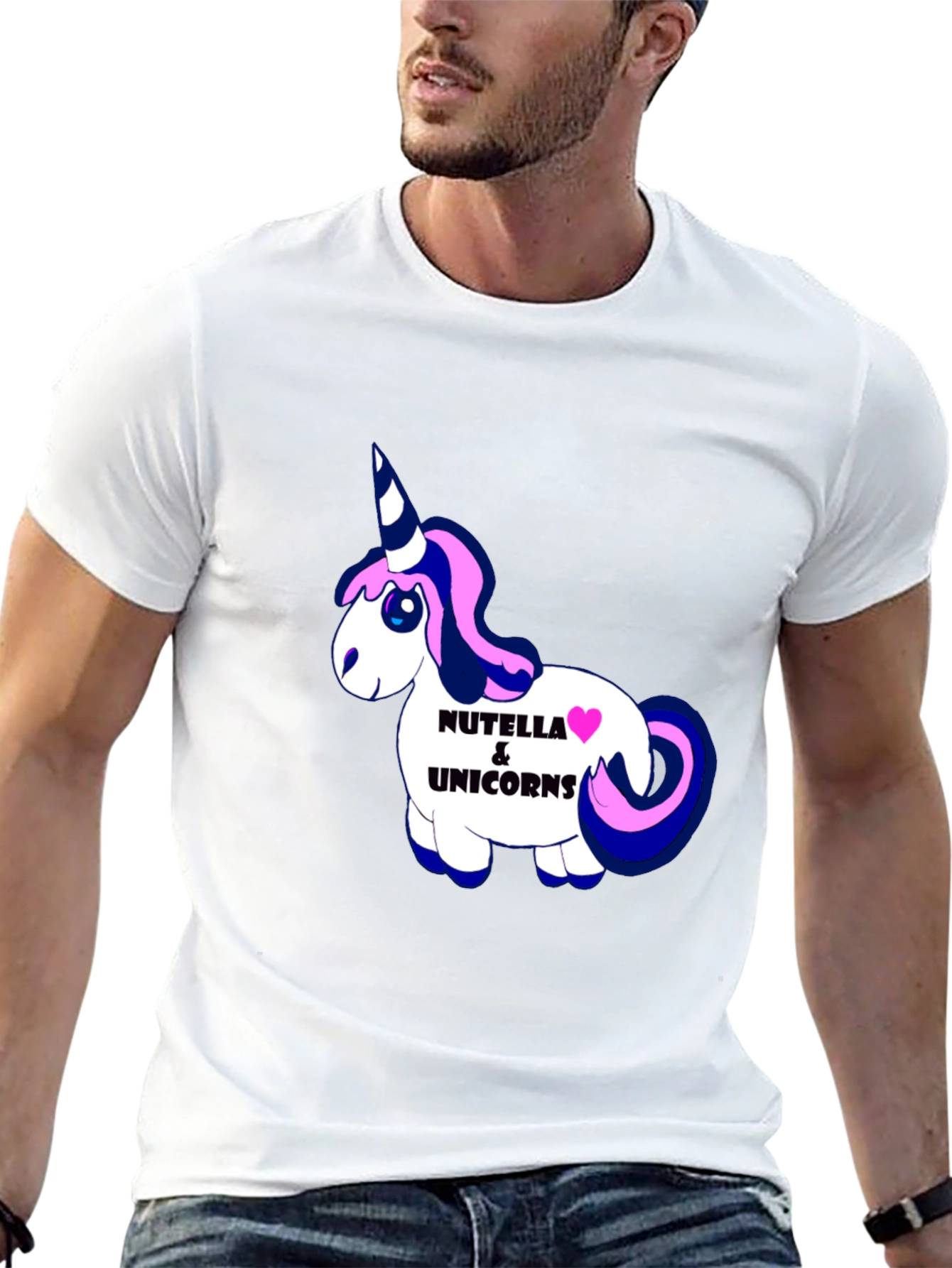 Nutella & Unicorns Graphic Black T-Shirt