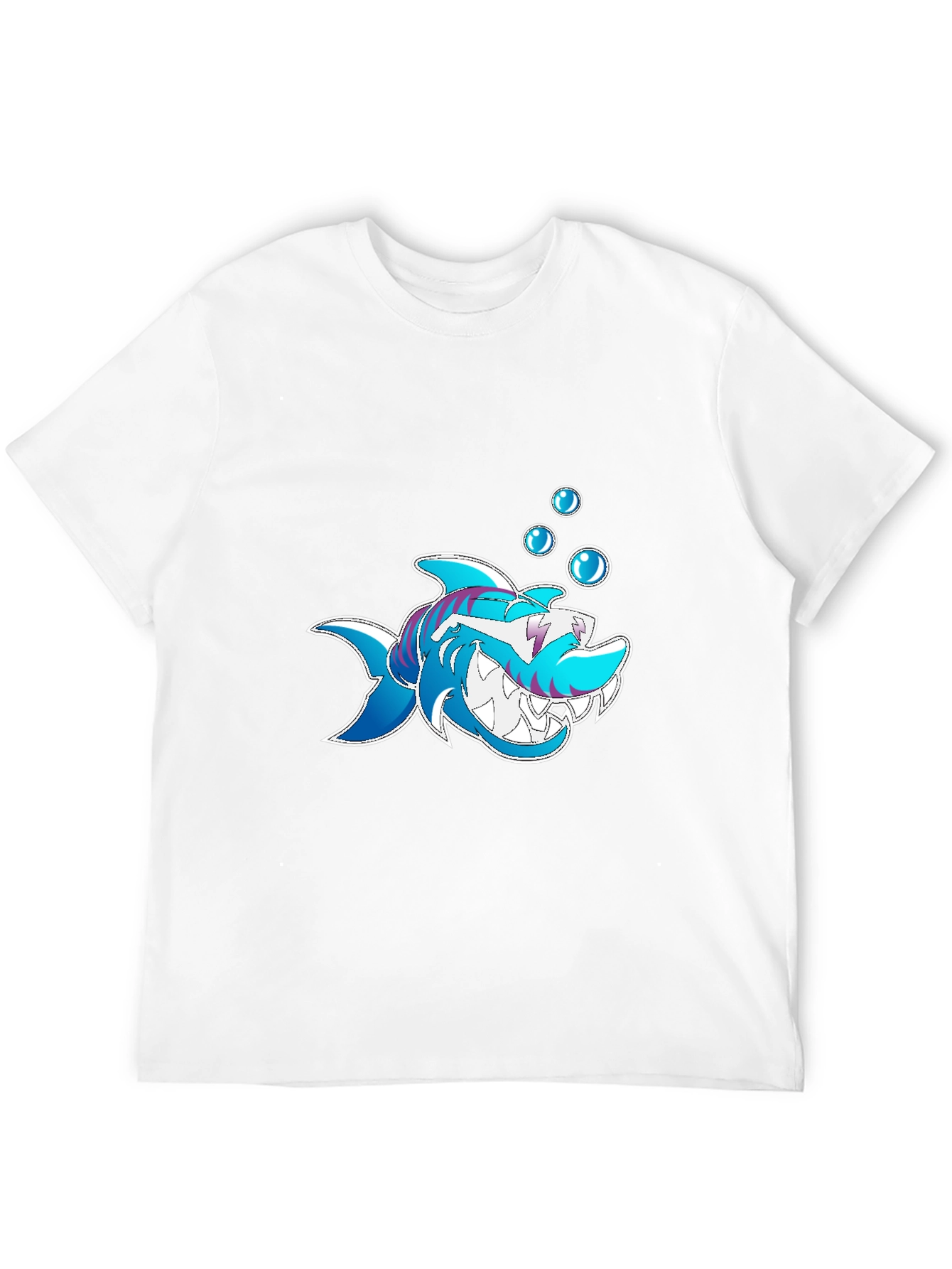 Shark Cartoon Graphic Black T-Shirt
