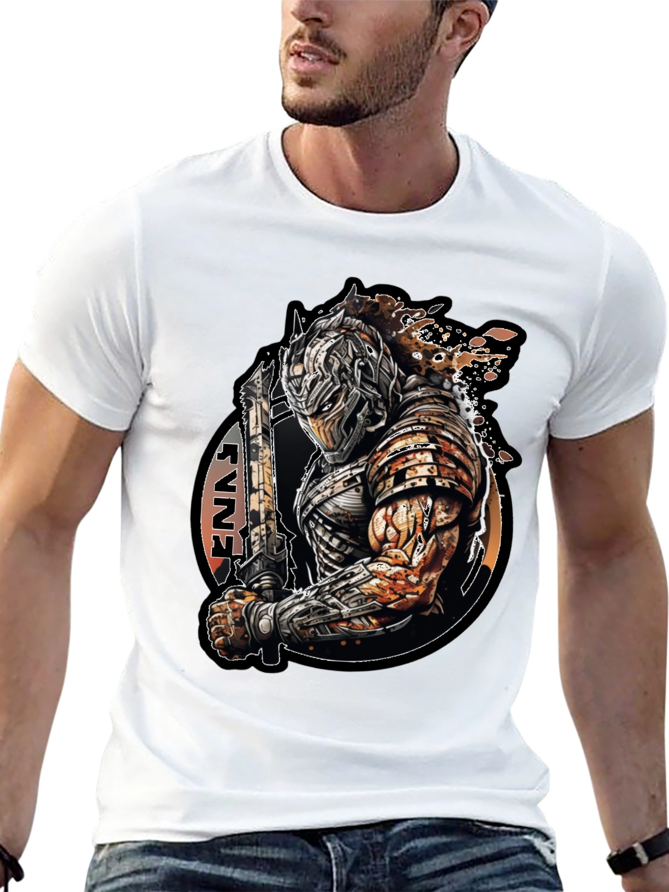 Warrior Print Black T-Shirt