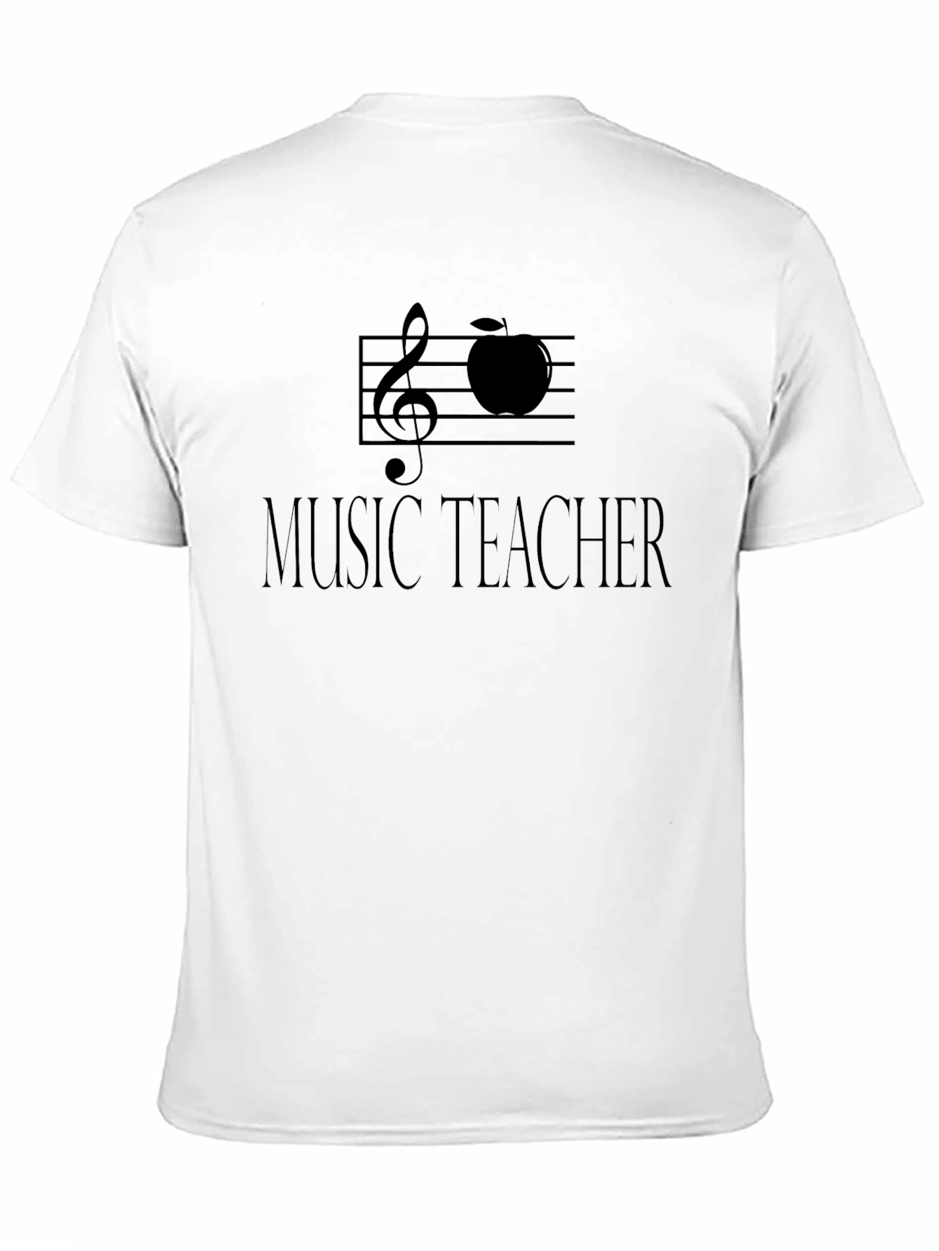 Music Teacher T-Shirt - Treble Clef Apple Design