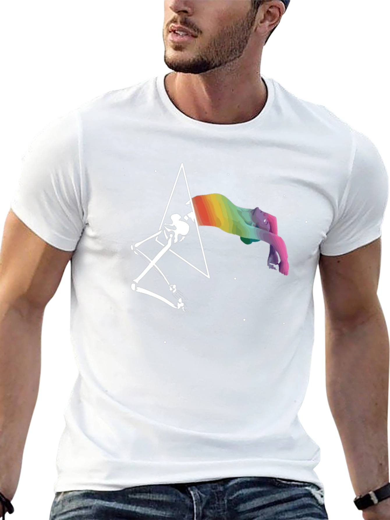 Prism Rainbow Skeleton Lamp T-Shirt