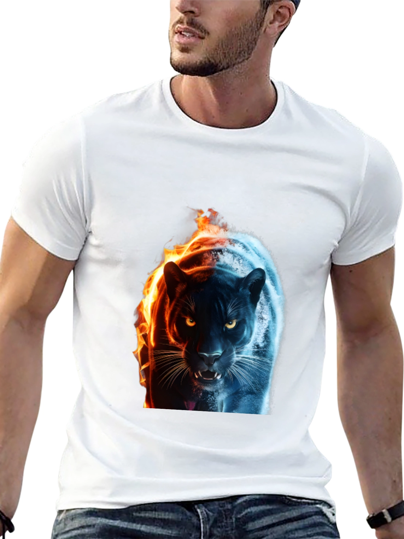 Fire and Ice Panther Graphic Tee